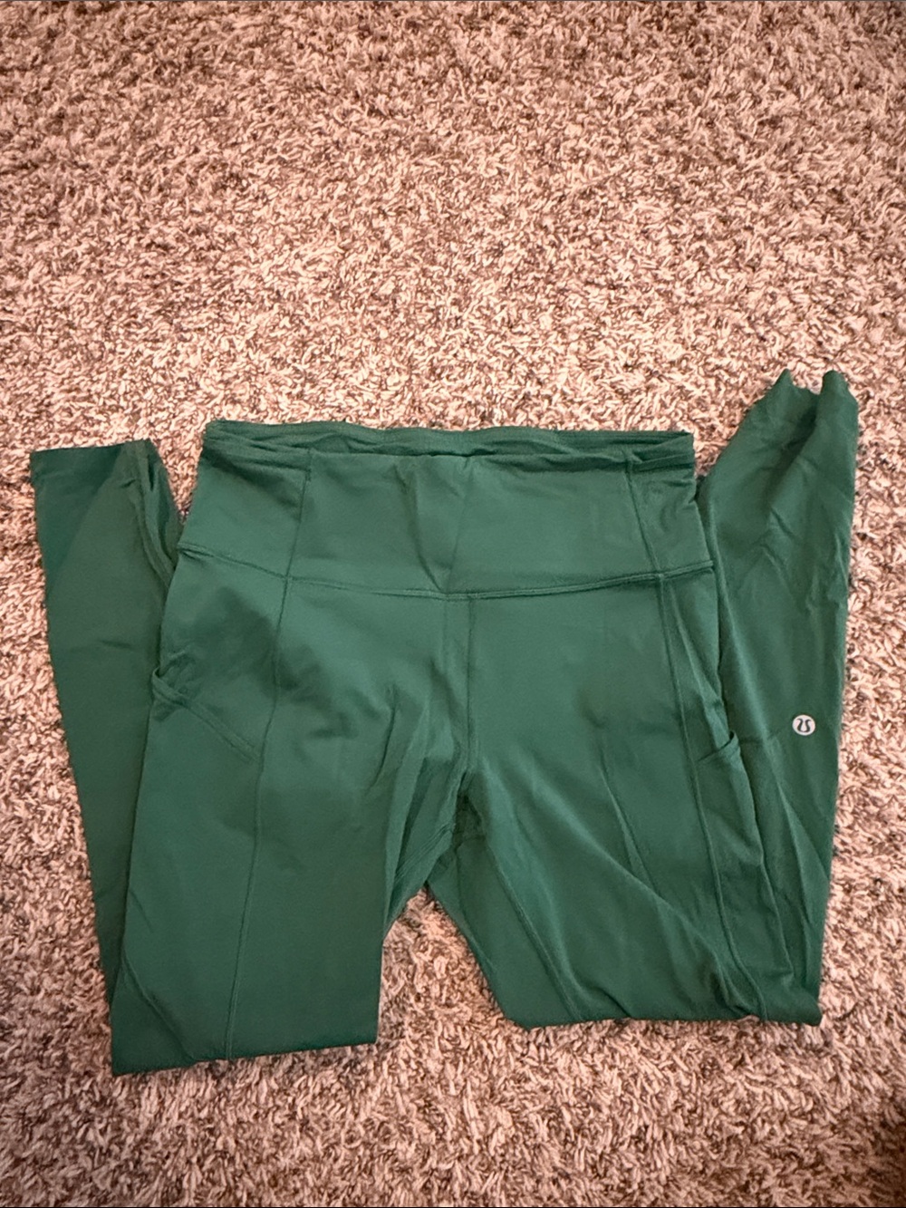 lululemon athletica fast and free 25” green leggings size 8